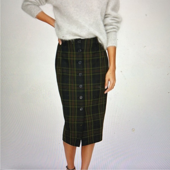 Aritzia Dresses & Skirts - Aritzia Wilfred Leona Midi Pencil Check Plaid Skirt 4